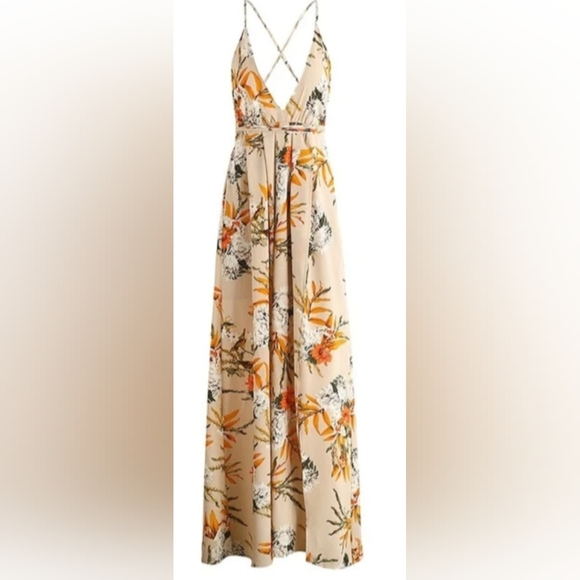 Simplee Backless Boho Floral Print Maxi Dress - Picture 2 of 5